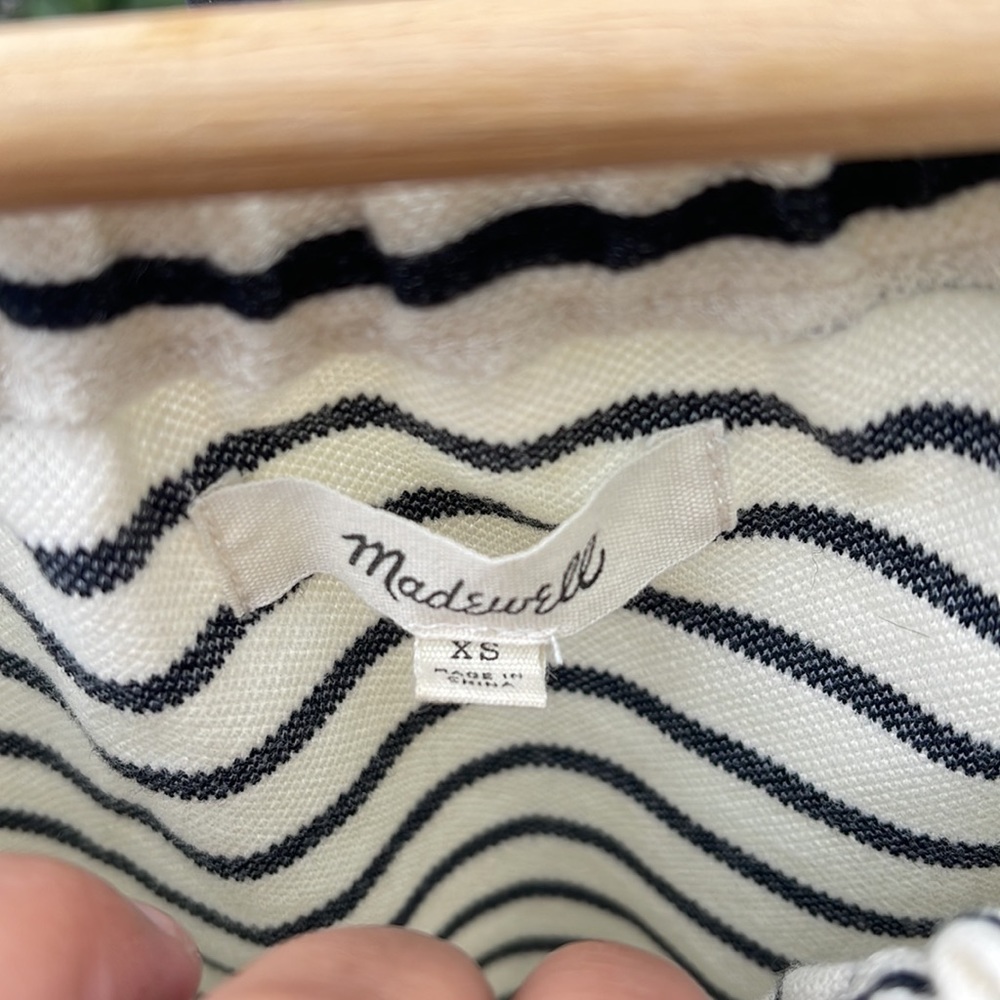 MADEWELL Melody Off the Shoulder Nautical Striped Top Size Extra Small - Picture 4 of 7